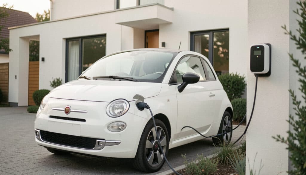 Recharge de la Fiat 500 électrique à la maison