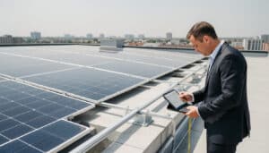 Lestage des panneaux solaires sur toit plat : calculs